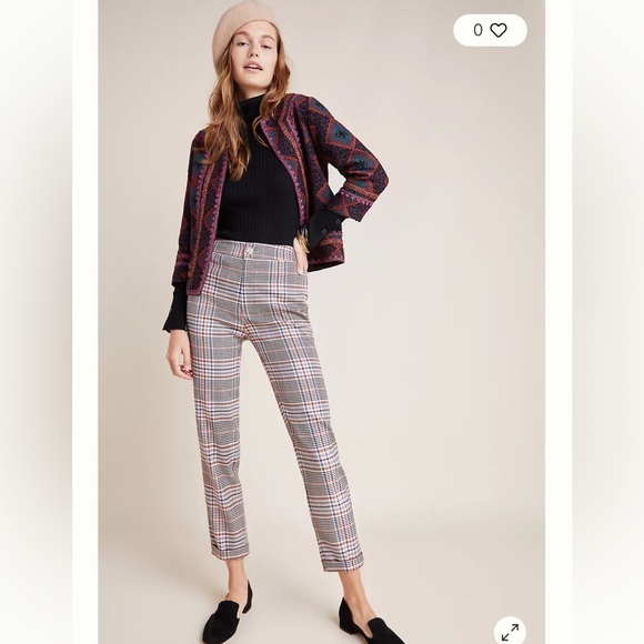 NWT Anthropologie Malcolm Tapered Plaid Trousers - Picture 7 of 10